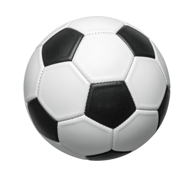 an isolated soccer ball on a transparent background png