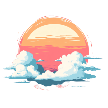 sunset over clouds png