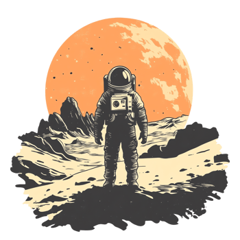 astronaut on the moon png