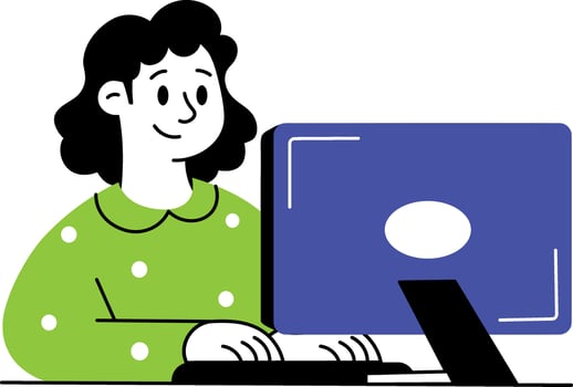 A doodle style illustration of online client vector
