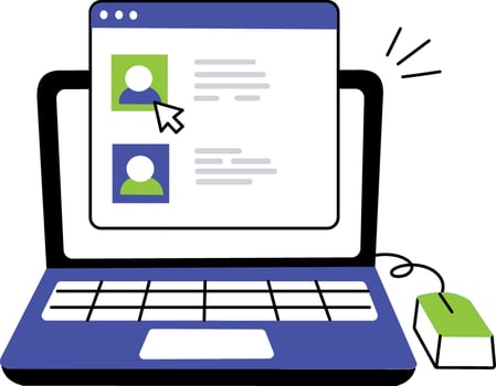 A doodle style illustration of customer portal vector