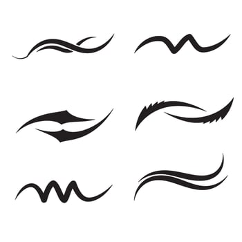 Set of six elegant black swirls and decorative design elements on a white background vector
