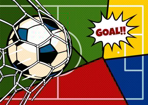 football kick off illustration pop art design art vector