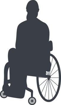 Silhouette of People Disability on Wheelchair, with Simple Design vector