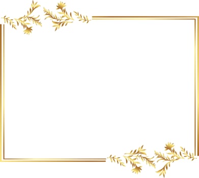 Gold frame with leaves vector