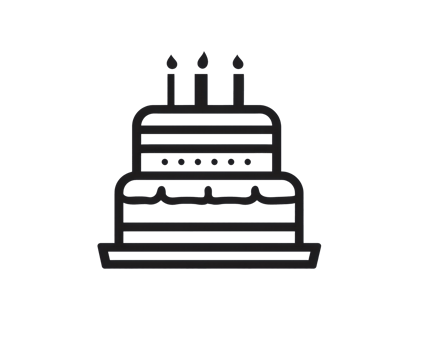 Celebrate birthday with a three-tier cake design for events png