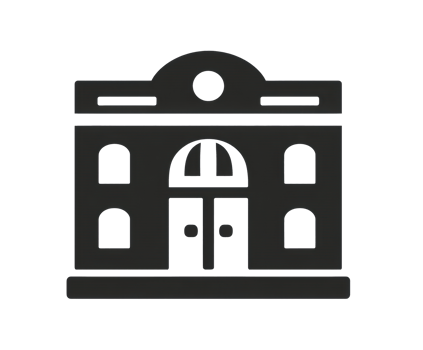 Classic architectural building facade with arched entrance design png