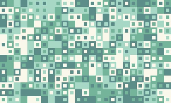 Abstract geometric background of varying sized teal and offwhite squares. vector