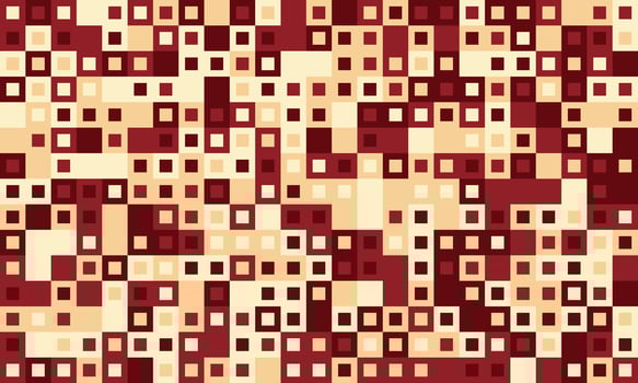 Abstract geometric pattern. Warmtoned squares create a dynamic, pixelated texture ideal for backgrounds, website design, or textile prints. Evokes feelings of warmth, energy, and modern design. vector