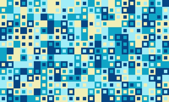 Abstract geometric pattern with vibrant blue and yellow squares. Ideal for backgrounds, website designs, or textile prints. vector