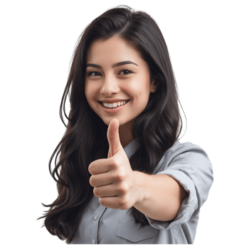 Cheerful Lady Showing Approval Sign Trust Reliability Visual Asset png
