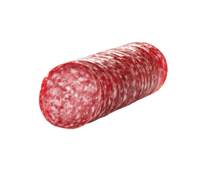 Slices of cured Italian salami for culinary creations png