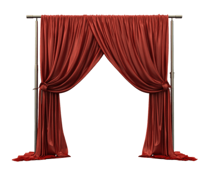 Elegant red drapery for event decoration and stage design png