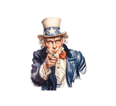 Uncle Sam encourages patriotism and national service png