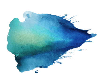 Deep blue watercolor splash for artistic design projects png