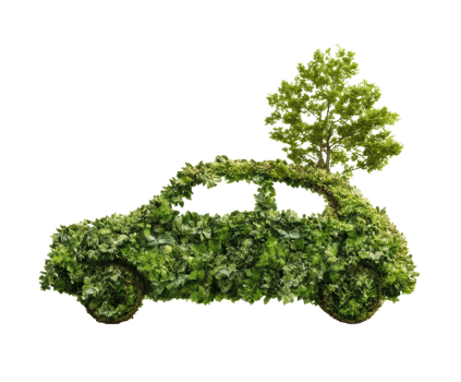 Eco-friendly car concept representing sustainability and nature png