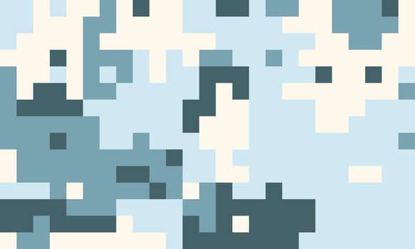 Abstract pixel art background in cool blues and whites. Modern, minimalist design ideal for websites, presentations, or digital art projects. vector