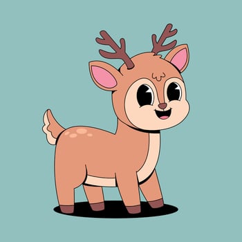 Cute deer illustration vector