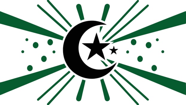 Islamic symbol crescent moon star graphic design illustration religion faith culture arabesque art vector