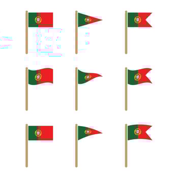 Portugal Flat Flag Icon Set vector