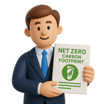 Businessman Holding Net Zero Carbon Footprint Report Document png