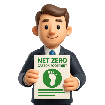 Businessman Holding Net Zero Carbon Footprint Report Illustration png