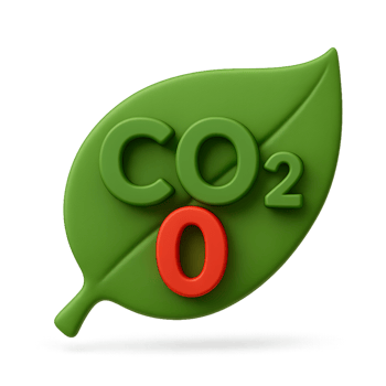 Green Leaf with CO2 and Zero Symbol for Climate Awareness Concept png