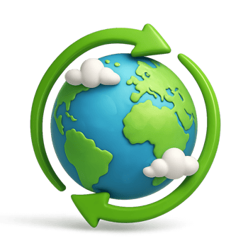 3D Simple Planet Concept for Sustainable Environmental Awareness png