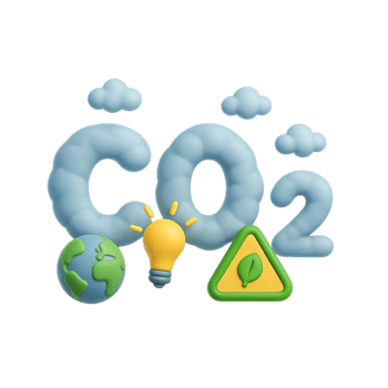 Creative 3D Elements Representing CO2 Emissions and Environmental Impact png