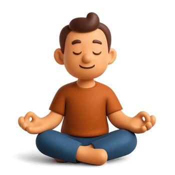 Serenity in 3D Meditative Character Embracing Calmness and Peace png