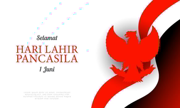 Happy Pancasila Day Card Illustration. vector