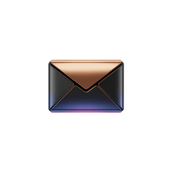 Metallic Email Icon with Copper Trim on a Transparent Background png