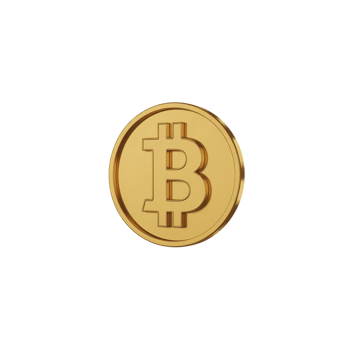 Shining Gold Bitcoin Coin 3D Render on Transparent Background, Cryptocurrency Icon png