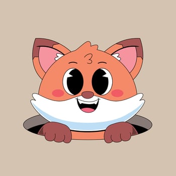 Fox hole by kawaii fox vector