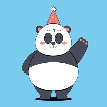 Happy panda illustration vector