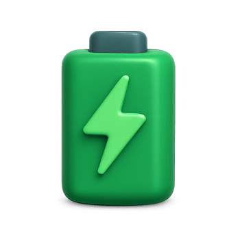 3D Charging Battery Icon with Simple Design for Digital Use png