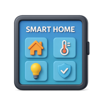 3D Smart Home Interface with Simple Controls for Modern Living png