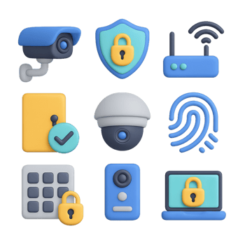 Colorful 3D Security Icons for Digital Safety and Protection Theme png
