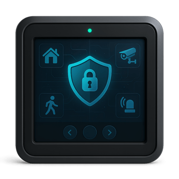 3D Security Interface With Lock Icon and Control Features png