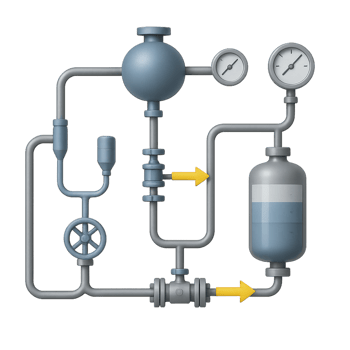 3D Simple Piping Diagram for Fluid Mechanics Applications png