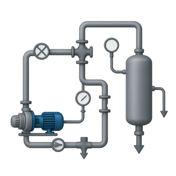 3D Diagram of Simple Piping System for Industrial Applications png