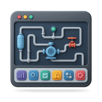 3D Interface Design Featuring Simple Piping System Elements png