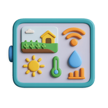 Simple Smart Farm Interface with Modern Icons and Elements png