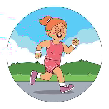 A cartoon girl running in a circle vector