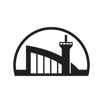 silhouette illustration of an airport vector