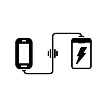 Smartphone Connected to Power Bank with Charging Cable Icon vector
