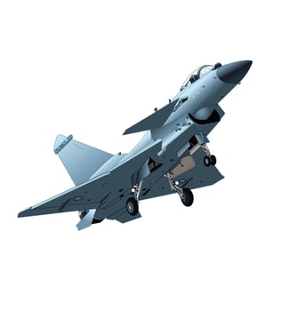 Illustration of modern fighter jet isolated on white vector
