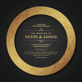 Elegant Golden Frame Invitation Design vector
