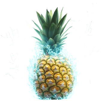 Electric pineapple fruit image isolated on transparent background png