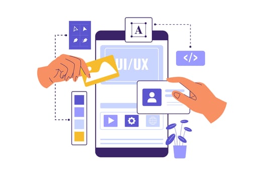 Flat Illustration of UI UX Design Elements for Mobile Interface vector